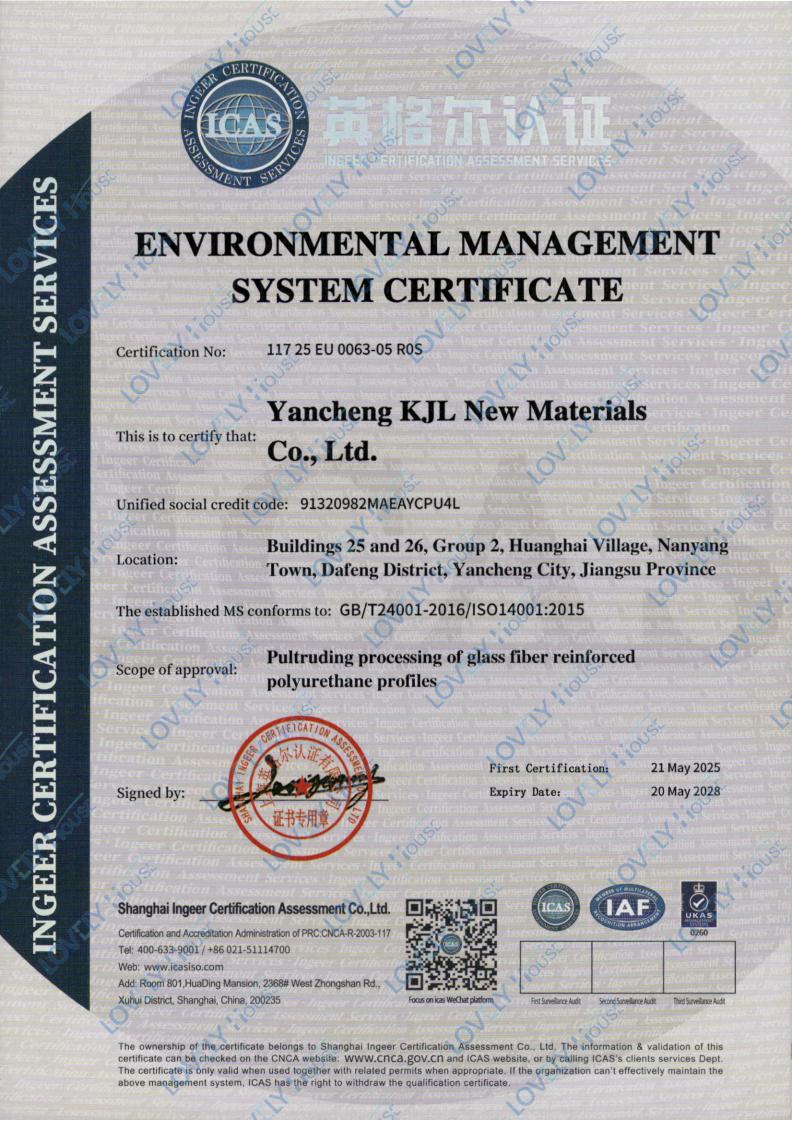 Certification of registration ISO14001